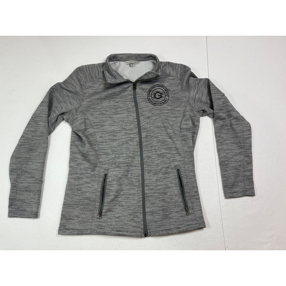 Port Authority Womens Gray Space Dye Full Zip Jacket Greentech Renewables Large